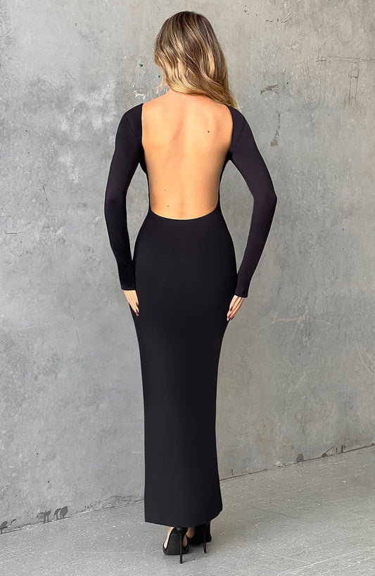 Vestido Maxi Aleena - Negro Azabache